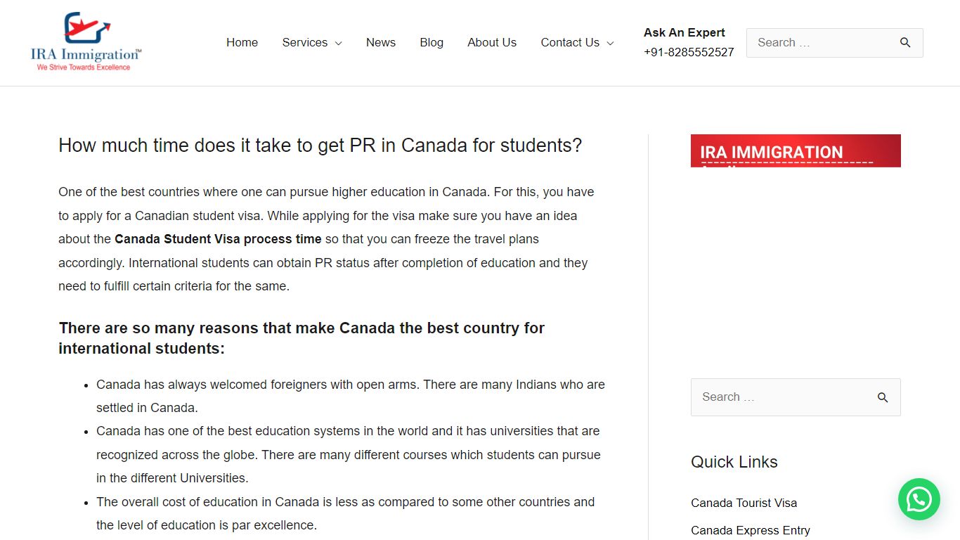 How much time does it take to get PR in Canada for students?