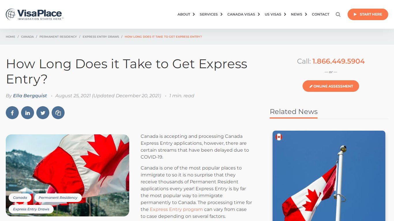 Canada Express Entry Processing Time 2022 - VisaPlace